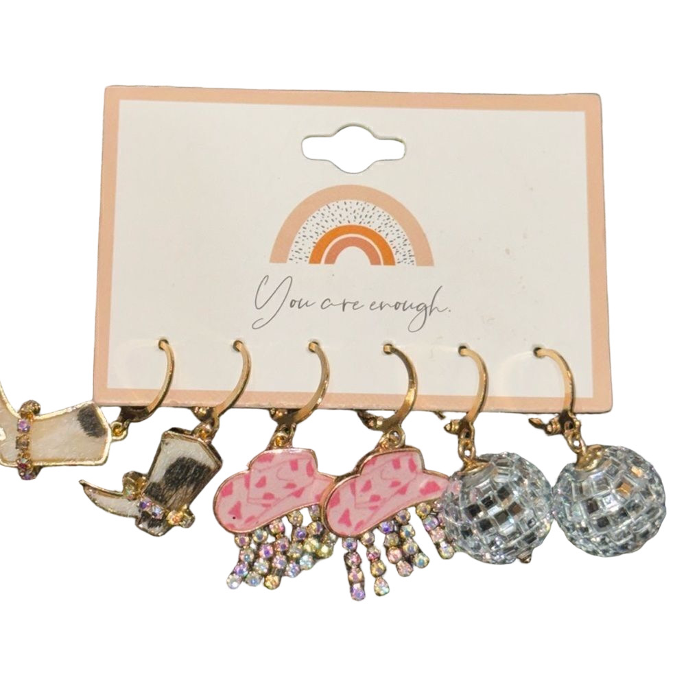 Rhinestone Cowgirl earring trio